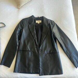 Glassons Black Faux Leather Blazer